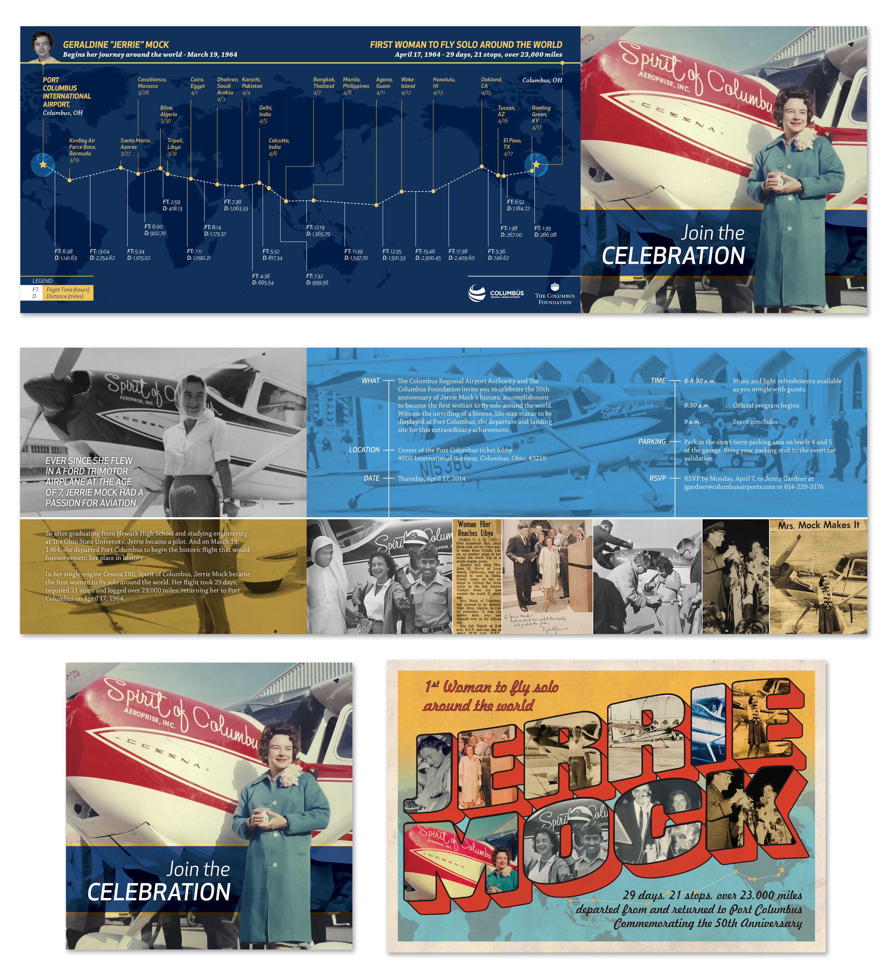 Jerrie Mock invite and Save the Date